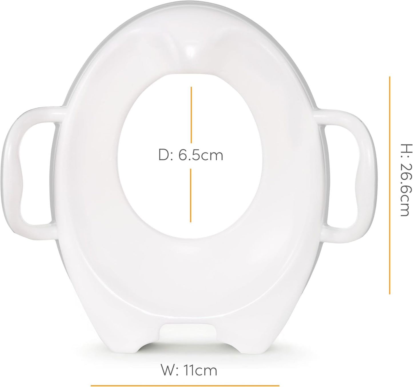 Munchkin Assento sanitário 90342, branco, assento sanitário Munchkin resistente | Assento sanitário para treinamento de penico com alças e pernas | Assento sanitário portátil para crianças pequenas | Cinza