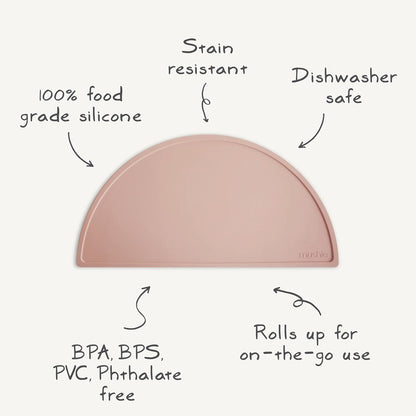 Mushie Tapete de silicone para crianças | Design antiderrapante | Material: Silicone de qualidade alimentar | Fácil de limpar e resistente a manchas | Livre de BPA e ftalatos (Margarida preta)
