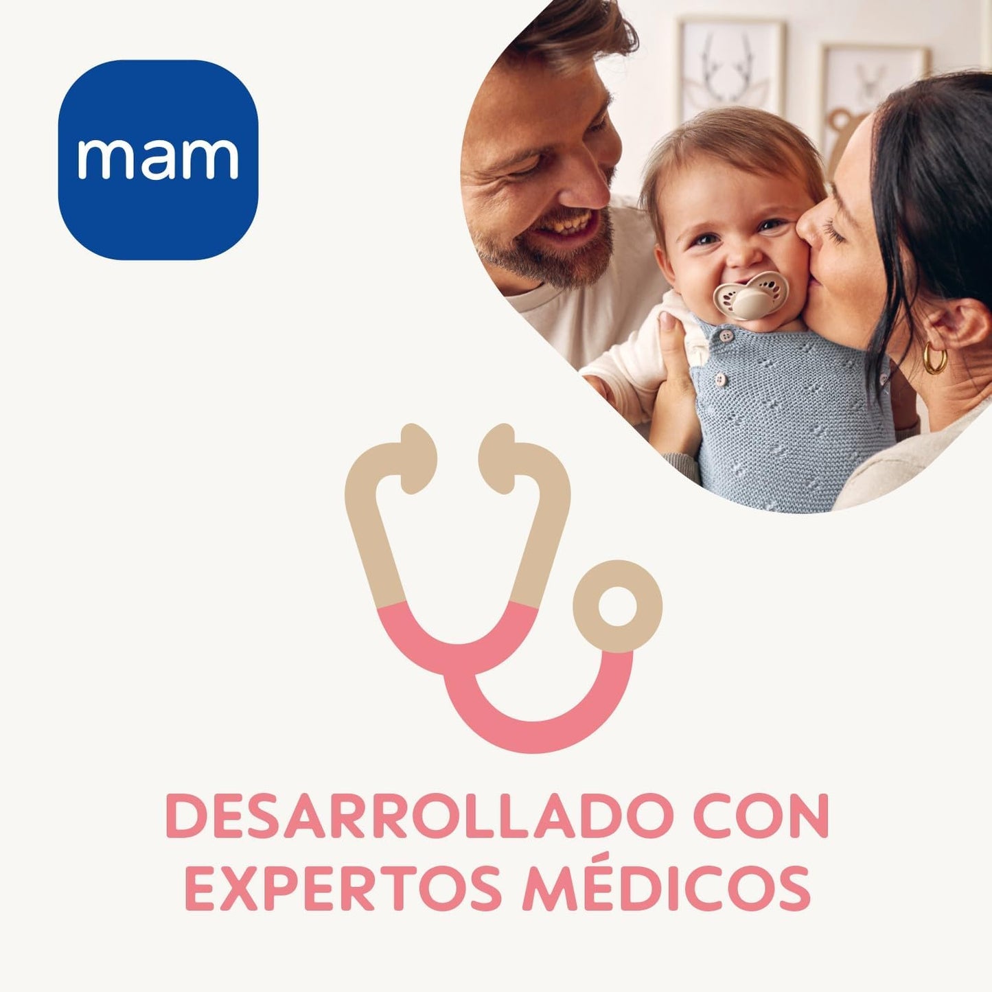 MAM Kit Presente para Recém-Nascido Inclui: 2 Mamadeiras Anticólicas de 160 ml, 1 Mamadeira Anticólica de 260 ml, 1 Chupeta Original Start, 1 Prendedor de Chupeta, a partir de 0 meses, Rosa