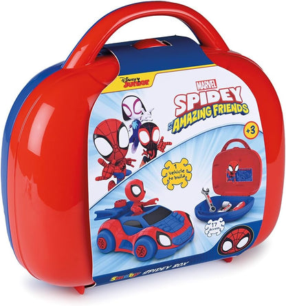 SMOBY Caixa de Ferramentas do Homem-Aranha e Seus Incríveis Amigos para crianças - Ajude o Homem-Aranha a construir aventuras por todo o Aranhaverso. Inclui acessórios e adesivos para meninos e meninas de 3 a 7 anos.