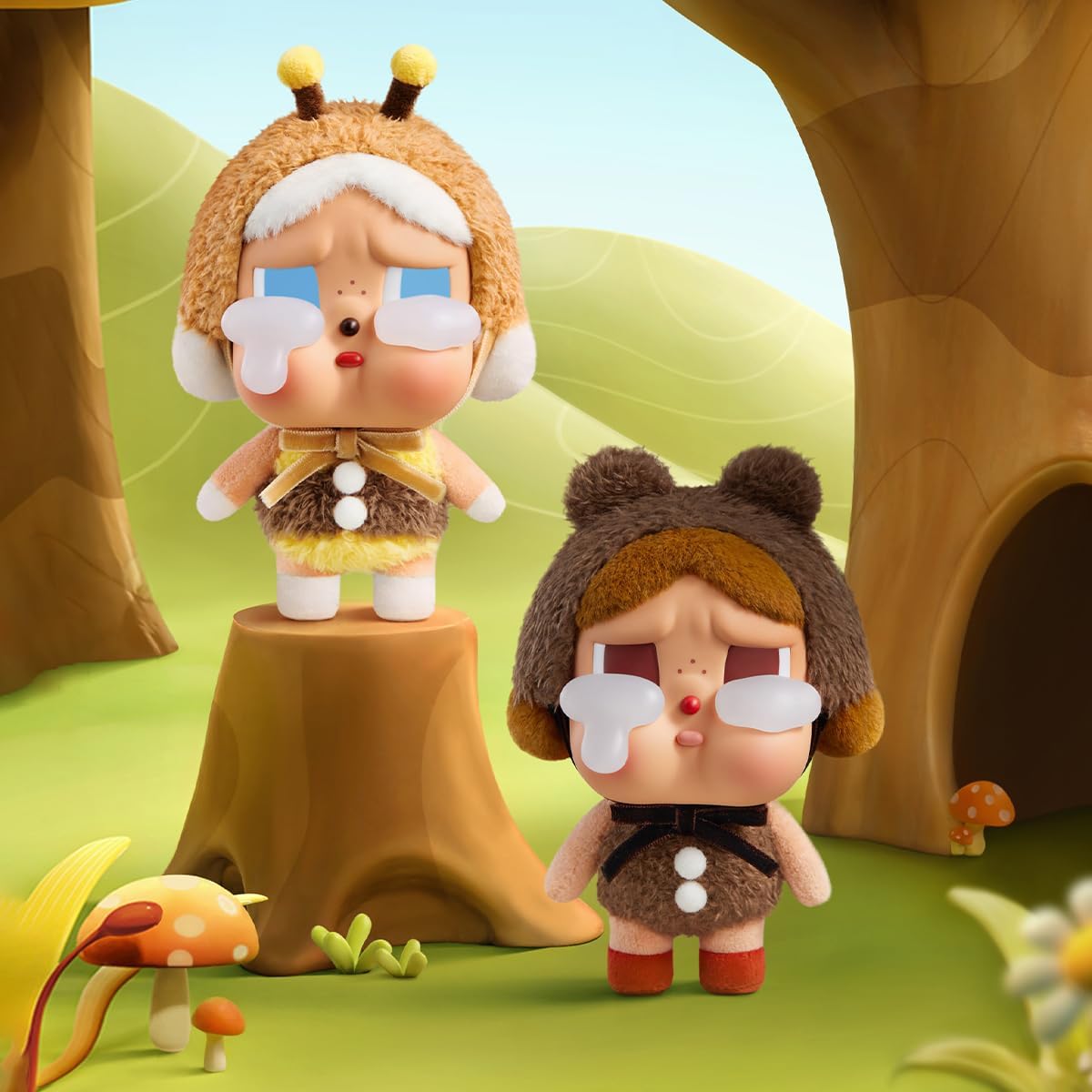 POP MART CRYBABY Crying Again Series - Conjunto completo de bonecos de pelúcia com emblema, design premium, presentes para mulheres, boneco de ação colecionável chique e favorito dos fãs