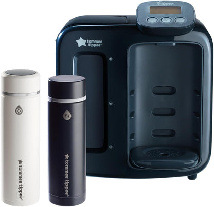 Tommee Tippee Perfect Prep Day & Night, máquina de fazer mamadeiras com display digital e volume ajustável, preto + Tommee Tippee GoPrep Formula Feed Maker Set.