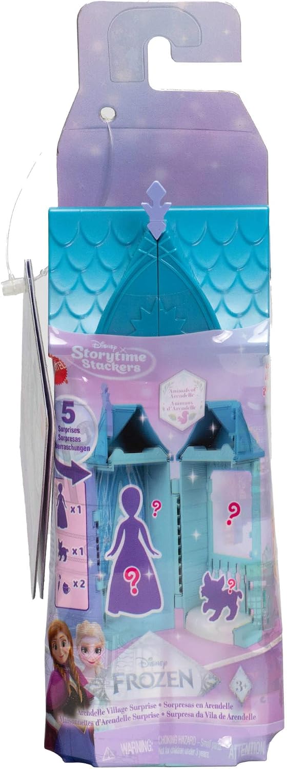 Mattel Boneca Surpresa Disney Frozen Anna ou Elsa da (Modelos Variados) | 5 Surpresas: 1 Boneca Pequena, Minicenário da Vila de Arendelle e 3 a 4 Acessórios – Inspirado em Disney Frozen, JFG24