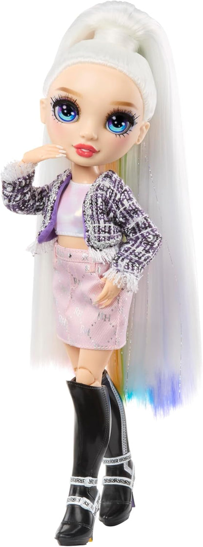 Rainbow High Style Icons Amaya - Boneca Fashion de 28cm com Cabelo Longo e Penteável, Acompanha um Segundo Conjunto Combinando e um Segundo Par de Sapatos, Flexível com 13 Pontos de Articulação.