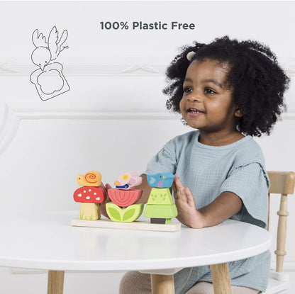 Le Toy Van - Brinquedo educacional de madeira Petilou My Stacking Garden | Brinquedo de aprendizagem infantil Montessori sensorial para bebês - adequado para mais de 12 meses