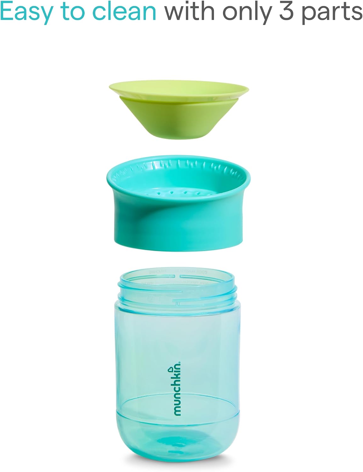MunchkinMiracle Copo 360 para Bebês | Kit com 2 | 12m+ | 296 ml | Azul-escuro/Azul