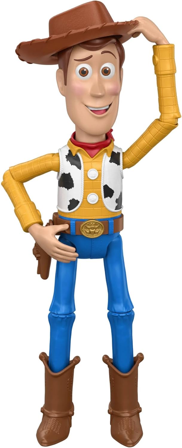 Mattel Disney e Pixar Toy Story 5 Woody "Howdy Partner" | Figura em Grande Escala, Boneco de 30 cm com Movimento de Saudação com o Chapéu e 14 Articulações, JKV38