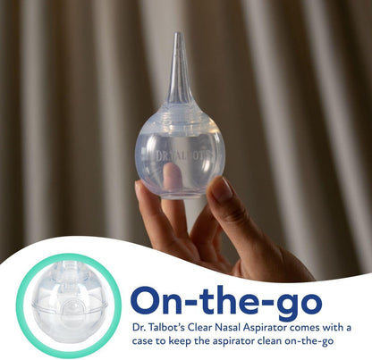 Dr. Talbot's Aspirador Nasal para Bebês - Silicone sem BPA - com Estojo para Armazenamento - Transparente