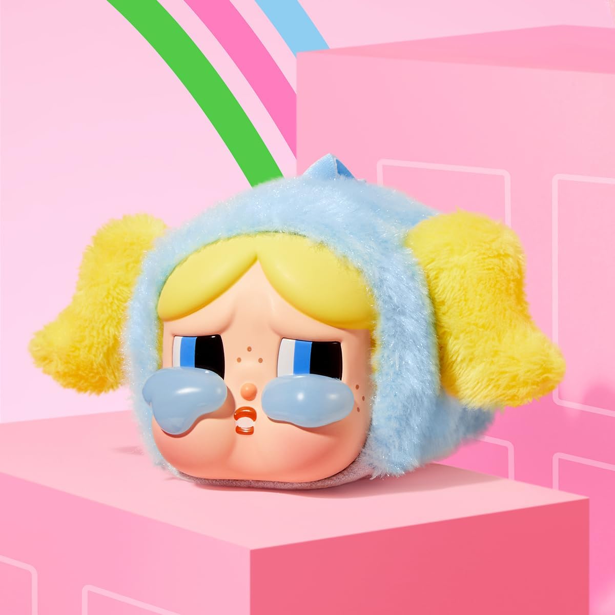 POP MART CRYBABY × Série Meninas Superpoderosas - Conjunto completo de pelúcia de vinil com rosto de 2,5 polegadas, boneco de ação, brinquedo artístico, personagem articulado, colecionável favorito dos fãs