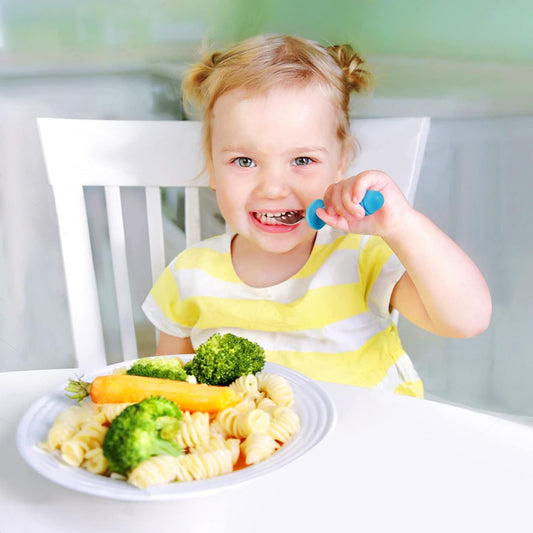 PandaEar Conjunto de Talheres Infantis com 6 Peças | Conjunto de Garfo e Colher para Bebê | Talheres Infantis em Aço Inoxidável para Alimentação Independente a partir de 12 Meses com Suporte de Silicone
