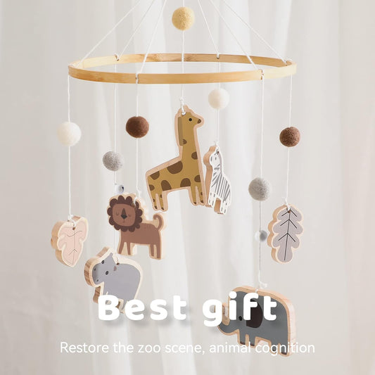 Colorido Safari Bebé Campanas de viento móviles Vestuario Decoración de guardería Campana de cama colgante para cama de bebé Regalo para recién nacidos para bebés, niños y niñas