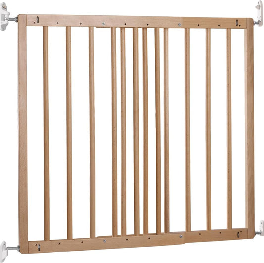 BabyDan MultiDan, Cubre aberturas entre 60,5-102 cm/23,9-40,1 ​​pulgadas, Puerta de escalera extensible/Puerta para bebés/Puerta de seguridad, Madera, Hecho en Dinamarca - (Puerta para mascotas/Puerta para perros)