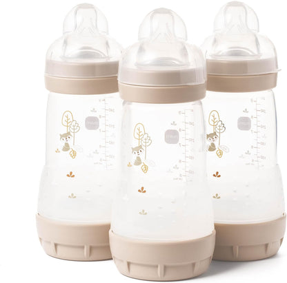 MAM Mamadeiras anticólicas Easy Start | Mamadeira autoesterilizante para leite materno | Tetinas MAM de fluxo médio tamanho 2, itens essenciais para recém-nascidos