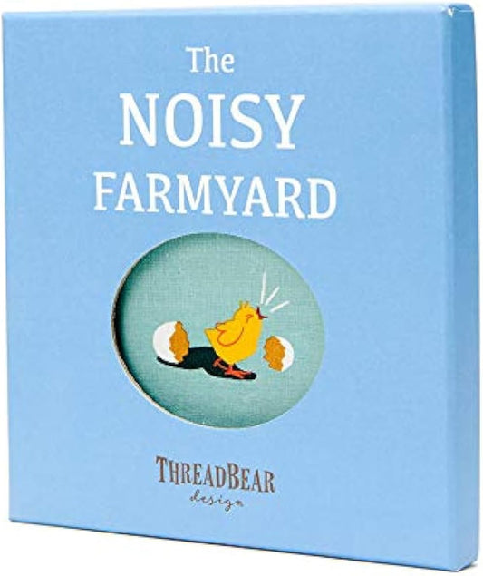 ThreadBear Design Libro de tela The Noisy Farm con ilustraciones coloridas, perfecto para el desarrollo infantil y las habilidades de lectura