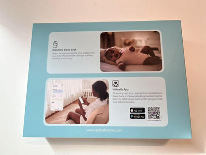 Babytone Baby Sleep Monitor, Meia Inteligente para Bebês que Monitora a Frequência Cardíaca, Nível de Oxigênio e Movimento, Monitor de Pés para Bebês Vestível com APP Bluetooth para Recém-nascidos de 0 a 36 Meses