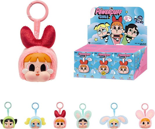 POP MART CRYBABY × Série Meninas Superpoderosas - Conjunto completo de pelúcia de vinil com rosto de 2,5 polegadas, boneco de ação, brinquedo artístico, personagem articulado, colecionável favorito dos fãs