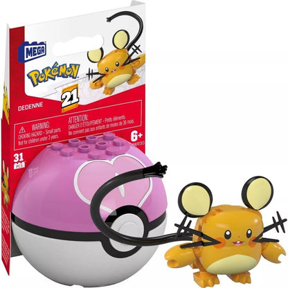 MEGA Kit de Montar Pokémon Dedenne, Figura de Ação Articulada (31 Peças) para Crianças