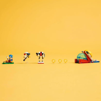 LEGO Sonic the Hedgehog: conjunto Sonic's Campfire Clash, brinquedo de construção colecionável com 4 personagens, anéis de ouro e uma esmeralda do caos, presentes para jogadores, meninos e meninas a partir de 7 anos