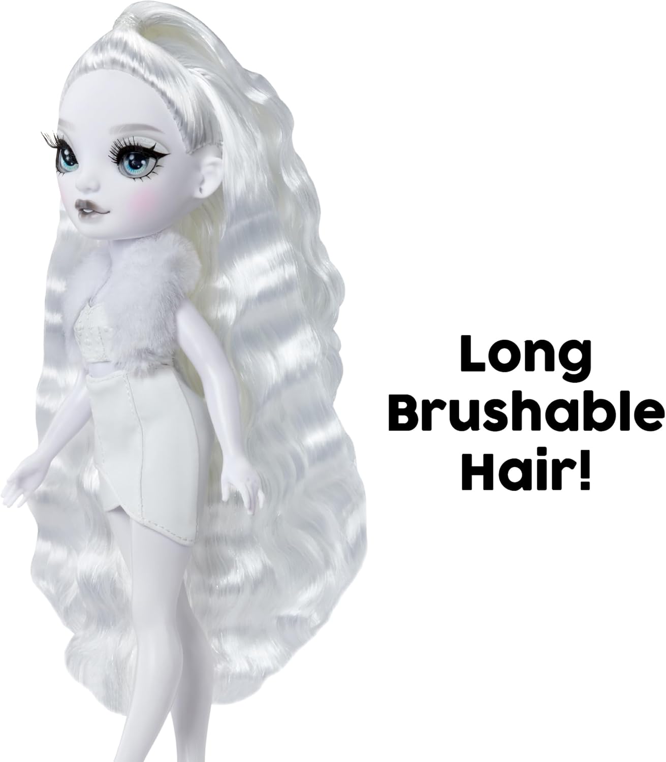 Boneca Fashion Natasha Zima da Rainbow High Shadow High - Tons de Cinza, 28cm, Cabelo e Roupa Brancos, Bolsa Estilosa, Presente Fofo para Crianças de 4 a 10 Anos