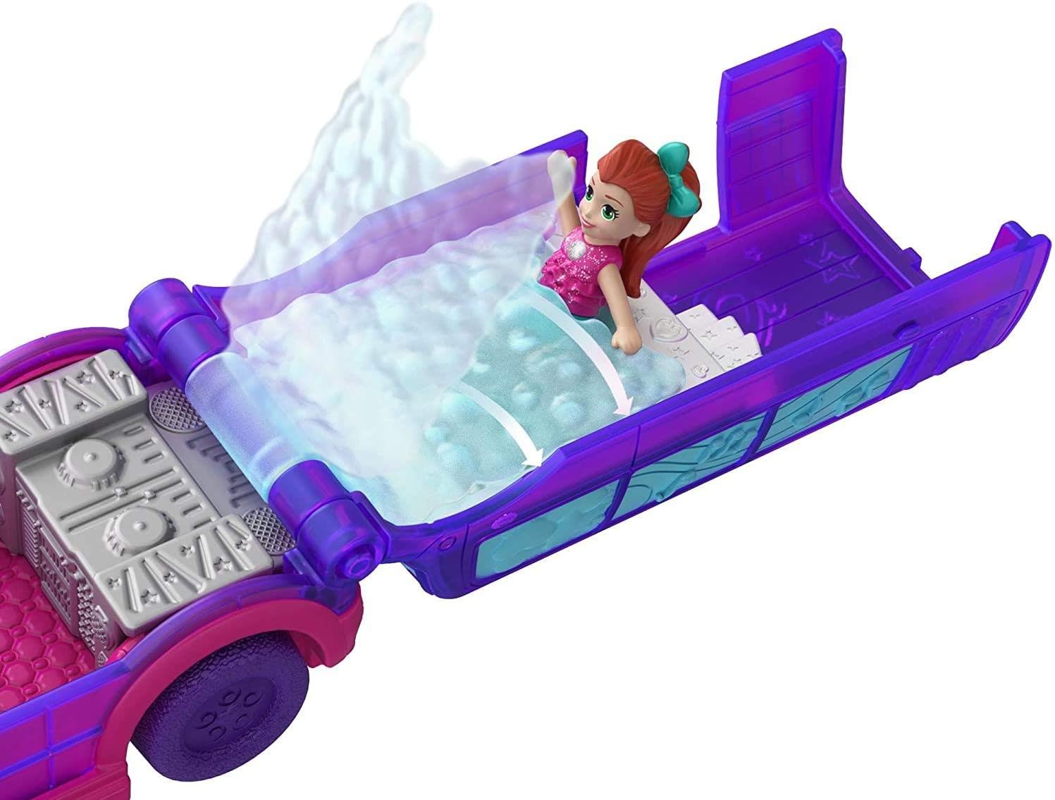Polly Pocket Limusine de festa Pollyville com áreas de lazer, boneca L