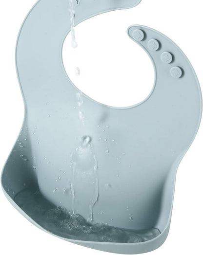 PandaEar Babadores de silicone para bebês e crianças pequenas (10 a 72 meses), impermeáveis, macios, unissex e que não fazem sujeira | Azul e Verde