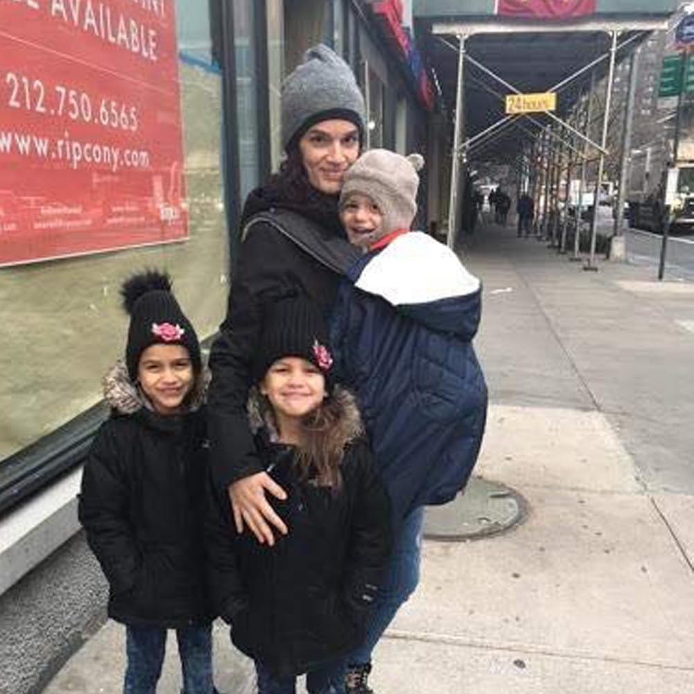 Bebear Capa de inverno para porta-bebê, capa universal com capuz para todas as estações (preta)