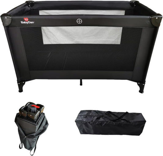 Cuna de viaje extra grande BabyDan, 60x120 cm (parque para bebés): comodidad versátil para que su bebé duerma y juegue