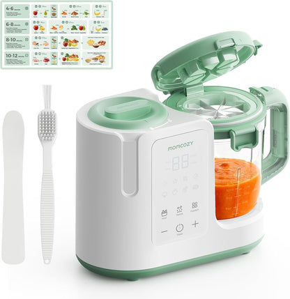 Momcozy Processador de alimentos para bebês AutoMeal, com preparo automático em uma única etapa (cozimento a vapor e trituração)