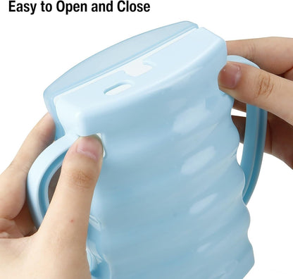 PandaEar Conjunto de 2 Porta-Sacos Antiaperto, Porta-Sacos de Comida de Bebê, Suco e Bebidas com Alça, Azul/Roxo