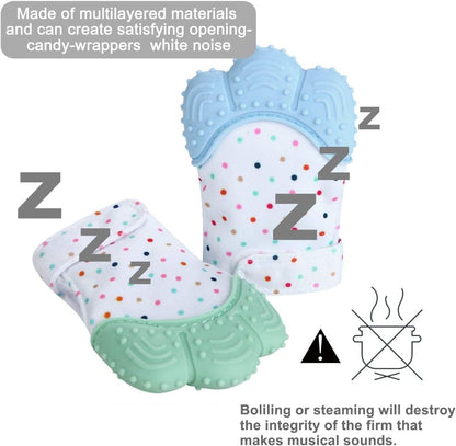 PandaEar Luvas de dentição para bebês - Pacote com 2 luvas para aliviar a dor, proteger e estimular a dentição de bebês a partir de 3 meses.