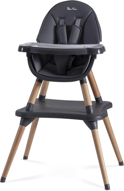 Silver Cross - Cadeira Alta Eat&Play 4 em 1 - Cadeira conversível para bebê - Cadeira alta, assento elevatório, cadeira infantil e mesa, tudo em um, de 1 a 6 meses até 5 anos - Grafite