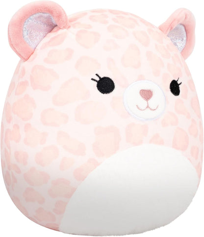 Squishmallows Original de 7,5 Polegadas – Phaedra, a Leopardo Pêssego com Barriga Peludinha e Orelhas Brilhantes – Pelúcia Oficial da Jazwares