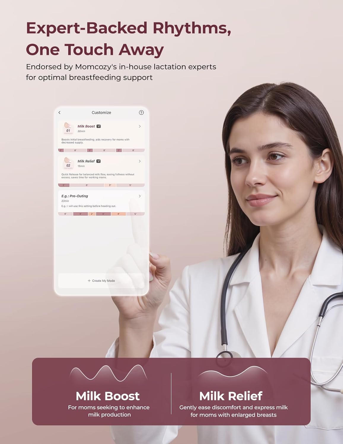 Momcozy Bomba de amamentação mãos livres Mobile Flow | Versão M9 atualizada, controle elétrico e por aplicativo, múltiplos modos personalizados e 15 níveis, bomba de amamentação portátil, 24 mm (vermelho aconchegante, pacote com 2 unidades)