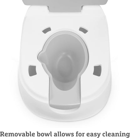 Munchkin Assento sanitário 90342, branco, assento sanitário Munchkin resistente | Assento sanitário para treinamento de penico com alças e pernas | Assento sanitário portátil para crianças pequenas | Cinza