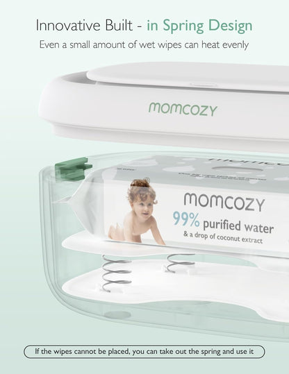 Momcozy Aquecedor de lenços umedecidos para bebês , design inovador com mola, dispensador de grande capacidade