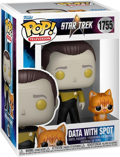 Funko Pop! & Buddy: Star Trek Next Generation – Dados do Tenente Comm com Spot - Star Trek the Next Generation - Figura de vinil colecionável - Ideia para presente - Produtos oficiais - Brinquedos para crianças e adultos