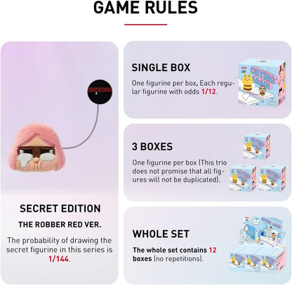 POP MART CRYBABY Crying Again Series - Conjunto completo de bonecos de pelúcia com emblema, design premium, presentes para mulheres, boneco de ação colecionável chique e favorito dos fãs
