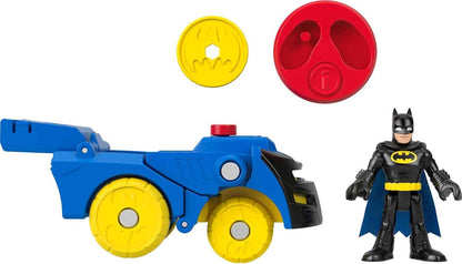 FP PRECOOL Fisher-Price Imaginext DC Super Friends Head Shifters Batman e Batmóvel transformável para brincadeiras de faz-de-conta a partir de 3 anos, HGX91, Multicolorido