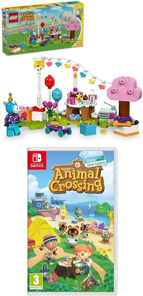 LEGO Brinquedo de construção criativa para festa de aniversário de Julian Crossing de Animal para crianças, meninas e meninos com mais de 6 anos, com minifigura de cavalo Julian da série de videogames, ideia de presente de aniversário 77046