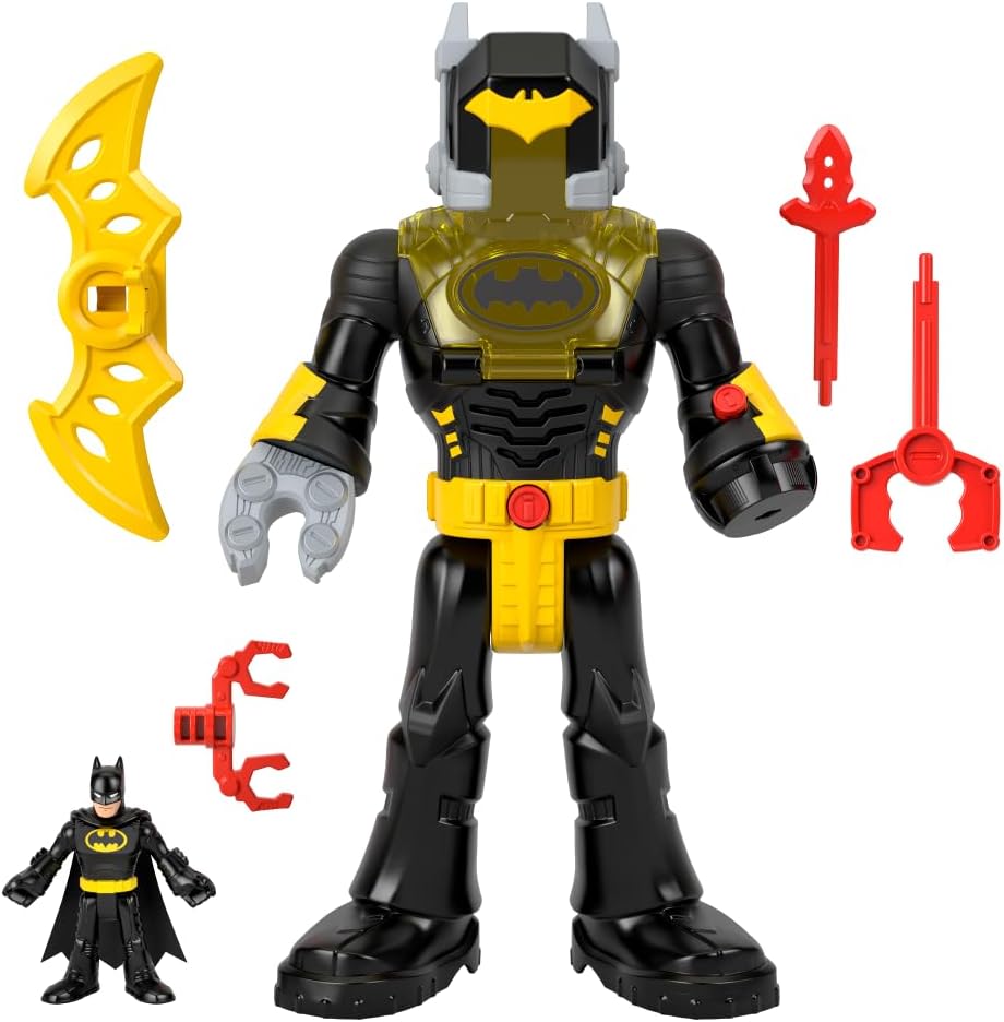 Imaginext DC Super Friends Batman Brinquedos Insider & Exo Suit Robô de 30 cm com Luzes e Sons para Crianças a partir de 3 Anos, Preto, HYG31