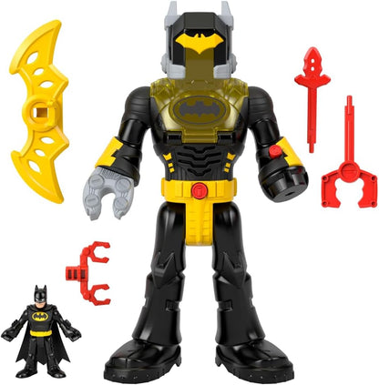 Imaginext DC Super Friends Batman Brinquedos Insider & Exo Suit Robô de 30 cm com Luzes e Sons para Crianças a partir de 3 Anos, Preto, HYG31