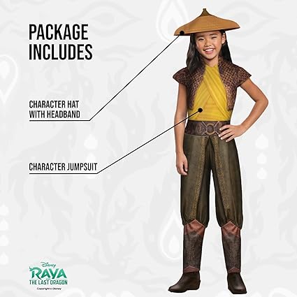 DISGUISE Fantasia infantil oficial Disney Raya fantasia de Halloween em tamanho S