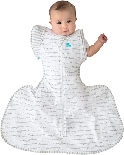Love To Dream™ Swaddle UP™ Cinta de Quadril, Tamanho Grande (8,5–11 kg) – Branca | Mantém a perna no lugar | Ajuste mais largo na parte inferior | 1.0 Tog | Ideal para primavera e verão (20–24 °C) | Algodão lavável à máquina com zíper duplo