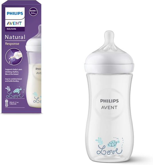 Philips Avent, Mamadeira Natural Response 330 ml com Fluxo 4 (3 m+ Bico), SCY906/11