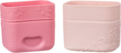 b.box Copos de silicone para lanches, recipientes reutilizáveis para armazenamento de alimentos e refeições, com tampas, cabem em lancheiras, podem ir ao forno, micro-ondas, freezer e lava-louças, capacidade de 150 ml, ASIN infantil