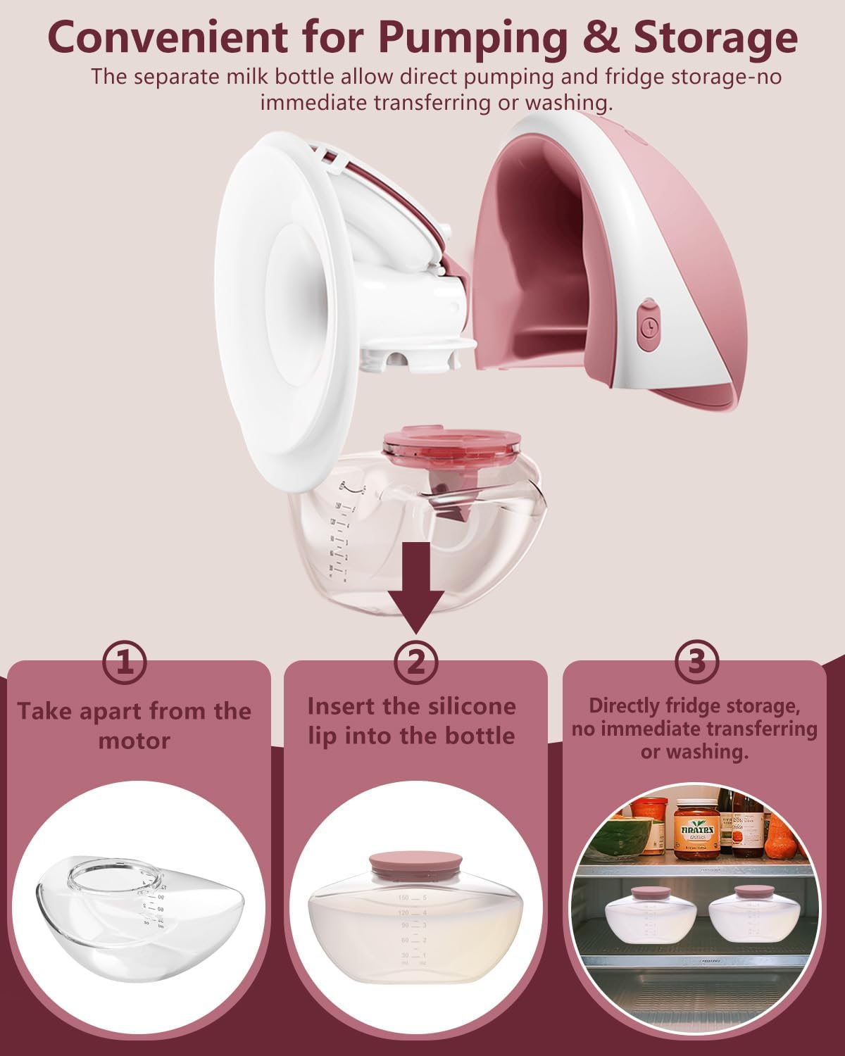 Momcozy M9 Kit de acessórios de reposição para bomba tira-leite , incluindo válvula, diafragma, flange de 24 mm e coletor (2 unidades - frasco vermelho).
