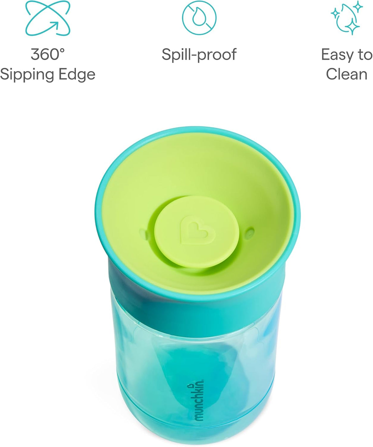 MunchkinMiracle Copo 360 para Bebês | Kit com 2 | 12m+ | 296 ml | Azul-escuro/Azul