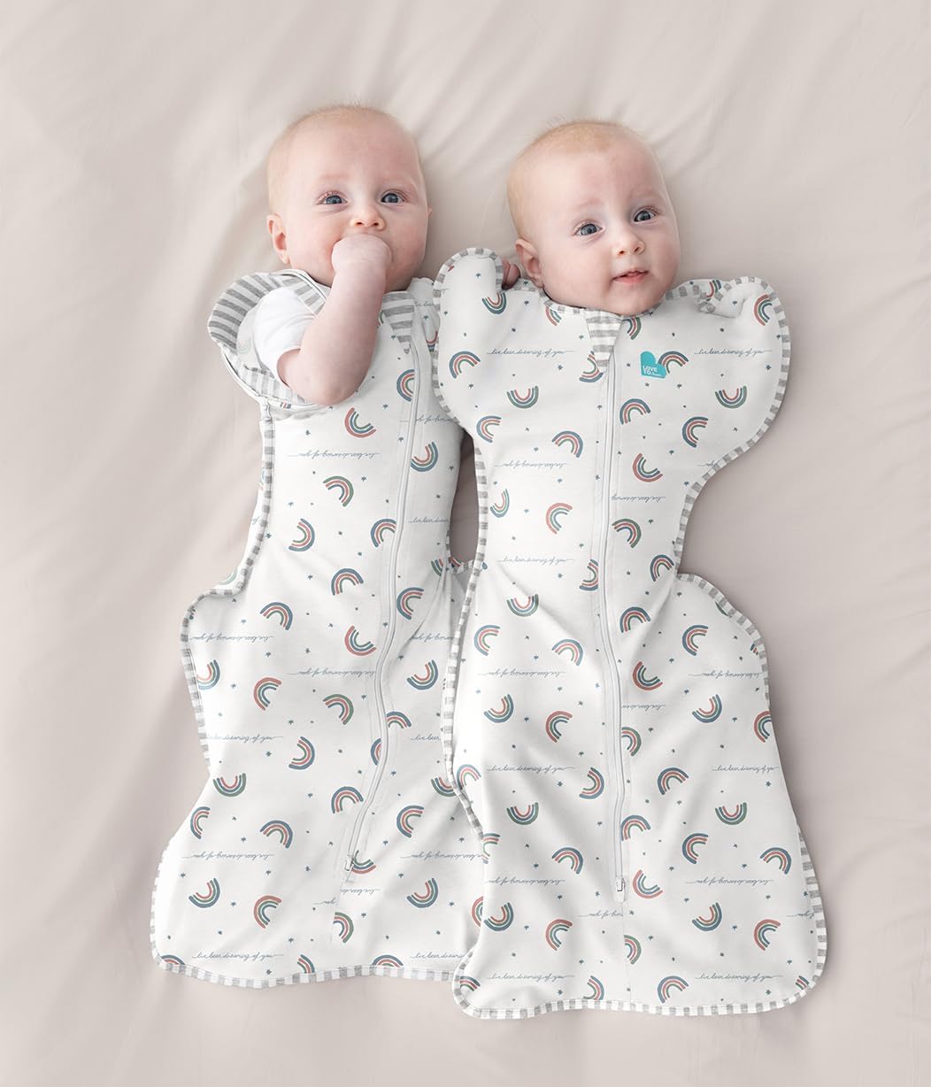 Love To Dream™ Saco de Transição Swaddle UP™, Grande (8,5–11 kg) – Rainbow Dream | Ajuste perfeito com abas removíveis | 1.0 Tog | Ideal para primavera e verão (20–24 °C) | Algodão lavável à máquina com zíper duplo