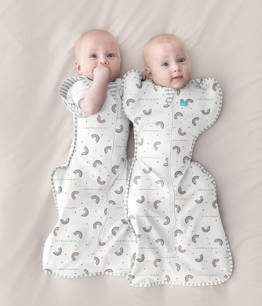 Love To Dream™ Saco de Transição Swaddle UP™, Grande (8,5–11 kg) – Rainbow Dream | Ajuste perfeito com abas removíveis | 1.0 Tog | Ideal para primavera e verão (20–24 °C) | Algodão lavável à máquina com zíper duplo
