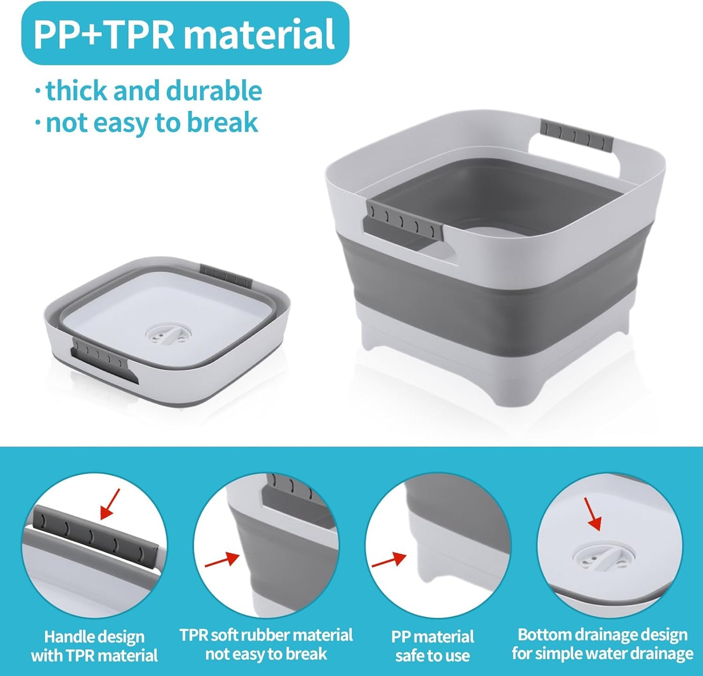 PandaEar Bacia dobrável para lavar mamadeiras e outros itens essenciais do bebê, como mamadeiras, bomba de amamentação, além de ser ideal para cozinha, camping e viagens.